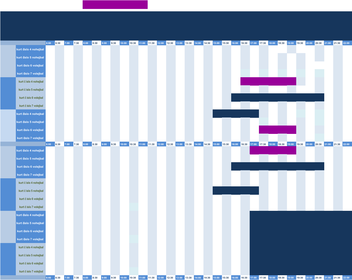 6:00 6:30 7:00 7:30 8:00 8:30 9:00 9:30 10:00 10:30 11:00 11:30 12:00 12:30 13:00 13:30 14:00 14:30 15:00 15:30 16:00 16:30 17:00 17:30 18:00 18:30 19:00 19:30 20:00 20:30 21:00 21:30 22:00 kurt číslo 4 nohejbal kurt číslo 5 nohejbal kurt číslo 6 volejbal kurt číslo 7 volejbal kurt číslo 4 nohejbal kurt číslo 5 nohejbal kurt číslo 6 volejbal kurt číslo 7 volejbal kurt číslo 4 nohejbal kurt číslo 5 nohejbal kurt číslo 6 volejbal kurt číslo 7 volejbal 6:00 6:30 7:00 7:30 8:00 8:30 9:00 9:30 10:00 10:30 11:00 11:30 12:00 12:30 13:00 13:30 14:00 14:30 15:00 15:30 16:00 16:30 17:00 17:30 18:00 18:30 19:00 19:30 20:00 20:30 21:00 21:30 22:00 kurt číslo 4 nohejbal kurt číslo 5 nohejbal kurt číslo 6 volejbal kurt číslo 7 volejbal kurt číslo 4 nohejbal kurt číslo 5 nohejbal kurt číslo 6 volejbal kurt číslo 7 volejbal kurt číslo 4 nohejbal kurt číslo 5 nohejbal kurt číslo 6 volejbal kurt číslo 7 volejbal kurt číslo 4 nohejbal kurt číslo 5 nohejbal kurt číslo 6 volejbal kurt číslo 7 volejbal 6:00 6:30 7:00 7:30 8:00 8:30 9:00 9:30 10:00 10:30 11:00 11:30 12:00 12:30 13:00 13:30 14:00 14:30 15:00 15:30 16:00 16:30 17:00 17:30 18:00 18:30 19:00 19:30 20:00 20:30 21:00 21:30 22:00